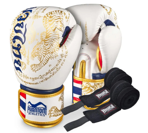 Рукавички боксерські з бинтами Phantom Muay Thai Limited Edition 14 унцій, золотисті