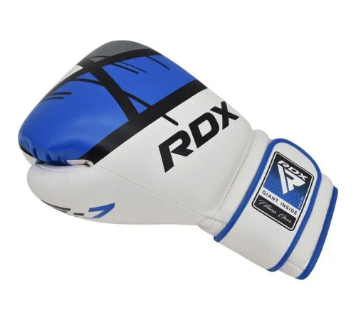 Рукавички боксерські з капою RDX F7 Ego розмір 16 унцій, біло-сині