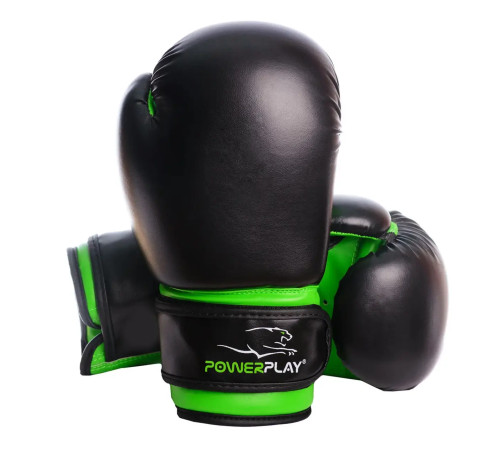 Рукавички боксерські PowerPlay 3004 JR Classic 6 унцій, чорно-зелені Рукавички боксерські PowerPlay 3004 JR Classic 6 унцій, чорно-зелені