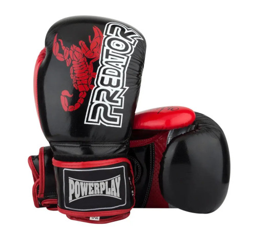 Рукавички боксерські PowerPlay 3007 Scorpio Чорні карбон 12 унцій