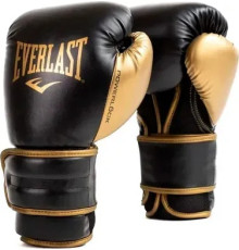 Боксерські рукавиці Everlast POWERLOCK 2R TRAINING GLOVE 10 унцій, чорно-золотисті