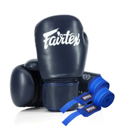 Рукавички боксерські з бинтами Fairtex Amateur BGV27 10 унцій, темно-сині