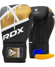 Рукавички боксерські з капою RDX F7 Ego розмір 14 унцій, чорно-золотистий
