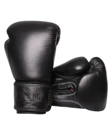 Рукавички боксерські  PowerPlay 3014 Indiana Чорні (натуральна шкіра) 14 унцій