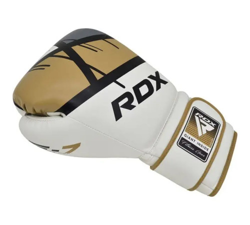 Рукавички боксерські з капою RDX F7 Ego розмір 14 унцій, біло-золотистий