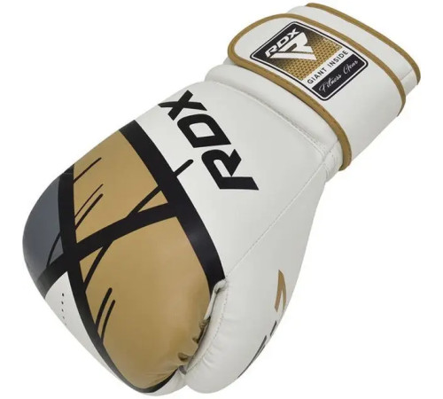 Рукавички боксерські з капою RDX F7 Ego розмір 14 унцій, біло-золотистий