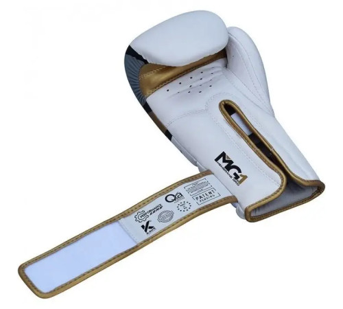 Рукавички боксерські з капою RDX F7 Ego розмір 14 унцій, біло-золотистий