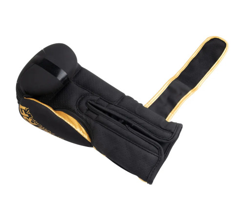 Рукавички боксерські PowerPlay 3024 Ultra Mat розмір 16 унцій, чорно-золотисті