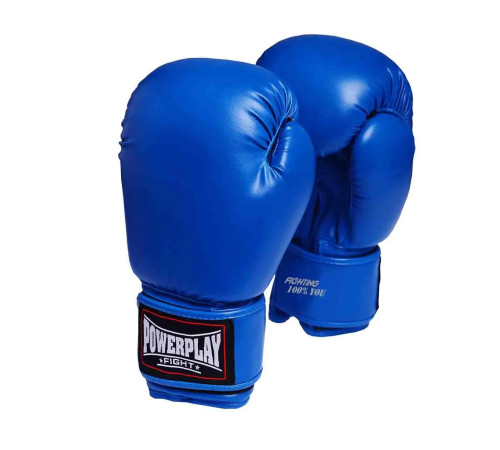 Рукавички боксерські PowerPlay 3004 Classic 10 унцій, сині Рукавички боксерські PowerPlay 3004 Classic 10 унцій, сині