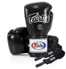 Рукавички боксерські з бинтами Fairtex Super Sparring BGV5 10 унцій, чорні
