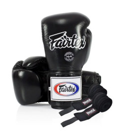 Рукавички боксерські з бинтами Fairtex Super Sparring BGV5 10 унцій, чорні