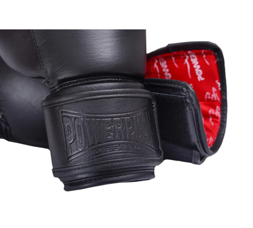 Рукавички боксерські PowerPlay 3014 Indiana Чорні (натуральна шкіра) 16 унцій