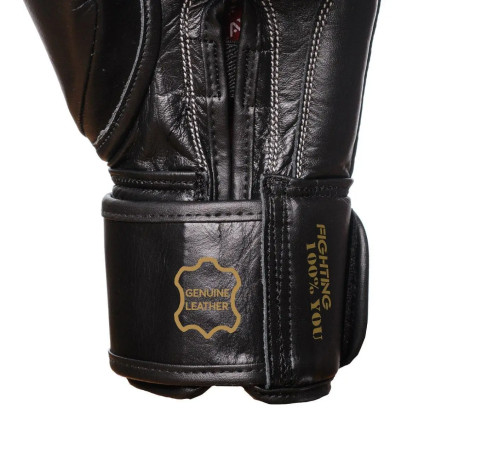 Рукавички боксерські PowerPlay 3014 Indiana Чорні (натуральна шкіра) 16 унцій