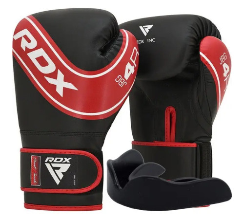 Рукавички боксерські дитячі з капою RDX 4B Robo Kids розмір 6 унцій, чорно-червоні