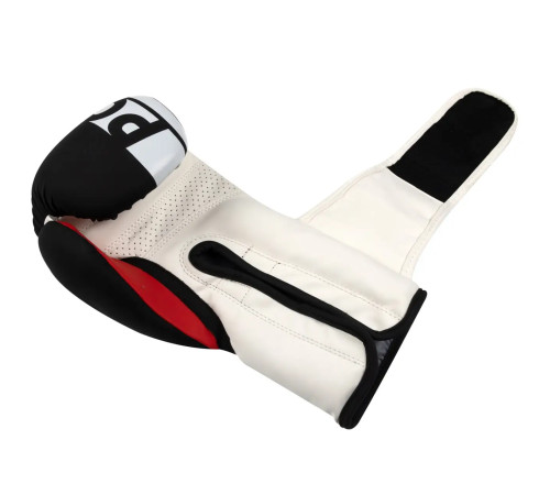 Рукавички боксерські PowerPlay 3086 Matt Challenger розмір 10 унцій, чорно-білі