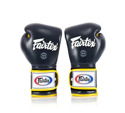 Рукавички боксерські з бинтами Fairtex Mexican BGV9 12 унцій, синьо-жовті