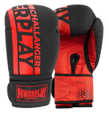 Рукавички боксерські PowerPlay 3086 Matt Challenger розмір 12 унцій, чорно-червоні