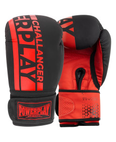Рукавички боксерські PowerPlay 3086 Matt Challenger розмір 12 унцій, чорно-червоні