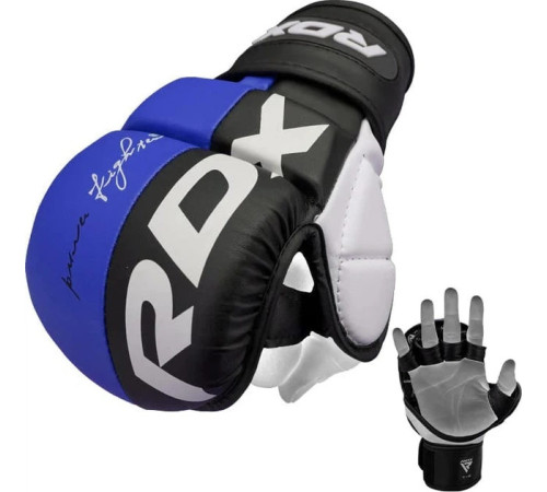 Тренувальні рукавиці ММА RDX GRAPPLING GLOVES REX T6 PLUS розмір XL, чорно-сині
