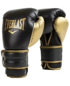 Боксерські рукавиці EVERLAST POWERLOCK 2R TRAINING GLOVE 14 унцій, чорно-золотисті