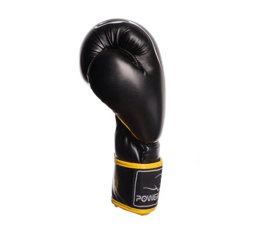 Рукавички боксерські PowerPlay 3018 Jaguar 14 унцій, чорно-жовті