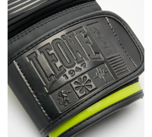 Рукавички боксерські з капою Leone GN313 WAVES розмір 10 унцій, чорно-зелені