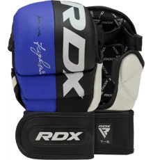 Тренувальні рукавиці для ММА RDX GRAPPLING GLOVES REX T6 PLUS розмір M, чорно-синій