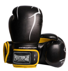 Рукавички боксерські  PowerPlay 3018 Jaguar Чорно-Жовті 16 унцій