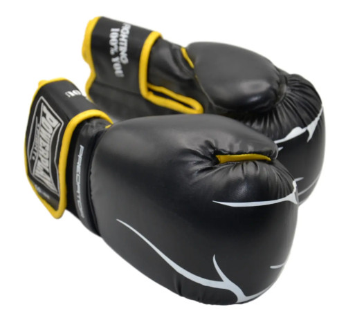 Рукавички боксерські PowerPlay 3018 Jaguar 16 унцій, чорно-жовті