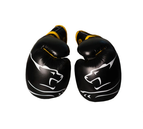 Рукавички боксерські PowerPlay 3018 Jaguar 16 унцій, чорно-жовті
