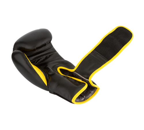 Рукавички боксерські PowerPlay 3018 Jaguar 16 унцій, чорно-жовті