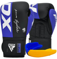 Рукавички боксерські з капою RDX F4 Hook&Loop розмір 14 унцій, чорно-сині
