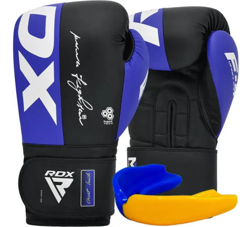 Рукавички боксерські з капою RDX F4 Hook&Loop розмір 14 унцій, чорно-сині