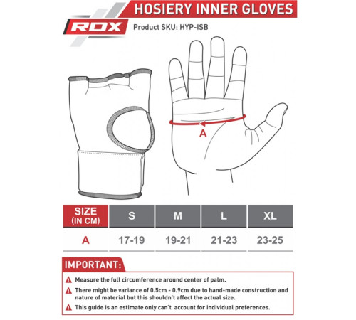 Рукавички-бинти з гелевими подушечками RDX Inner Gel L, чорні