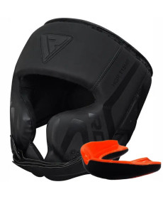 Шолом боксерський з капою RDX T15 Noir Cheek Protector розмір L, чорний