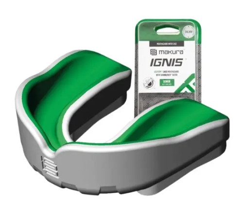 Капа боксерська доросла MAKURA Ignis від 11 років біло-зелена