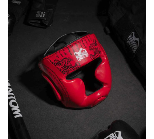 Шолом боксерський закритий з капою Phantom Muay Thai розмір універсальний, червоний Шолом боксерський закритий з капою Phantom Muay Thai розмір універсальний, червоний