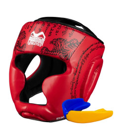 Шолом боксерський закритий з капою Phantom Muay Thai розмір універсальний, червоний