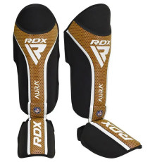 Захист гомілки та стопи RDX SHIN INSTEP AURA PLUS T-17 XL, чорно-золотистий