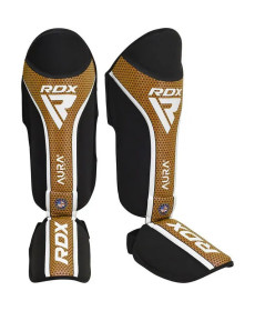 Захист гомілки та стопи RDX SHIN INSTEP AURA PLUS T-17 XL, чорно-золотистий