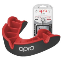 Капа боксерська доросла OPRO Silver від 11 років чорно-червона