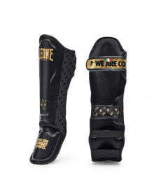Захист гомілки Leone DNA Rex Leather L, чорно-золостисті