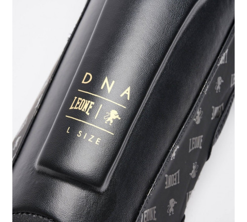 Захист гомілки Leone DNA Rex Leather L, чорно-золостисті