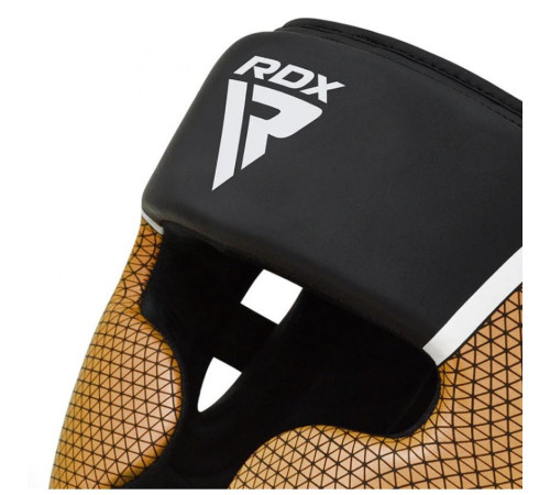 Шолом боксерський RDX T17 Aura XL, чорно-золотистий