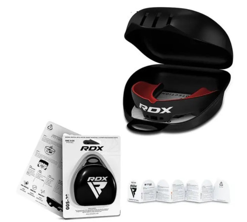 Капа боксерська дитяча RDX 3w до 10 років чорно-червона