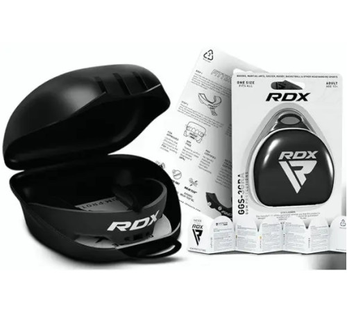 Капа боксерська доросла RDX 3w від 12 років чорно-біла