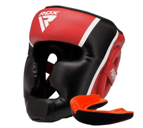 Шолом боксерський з капою RDX AURA PLUS T-17 розмір M, чорно-червоний Шолом боксерський з капою RDX AURA PLUS T-17 розмір M, чорно-червоний