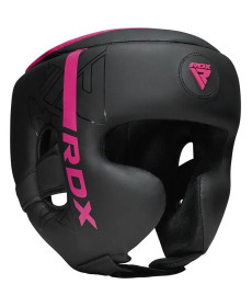 Шолом боксерський RDX F6 KARA Matte розмір S, чорно-рожевий