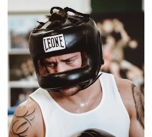 Шолом боксерський з бампером та капою Leone CS425 розмір M, чорний