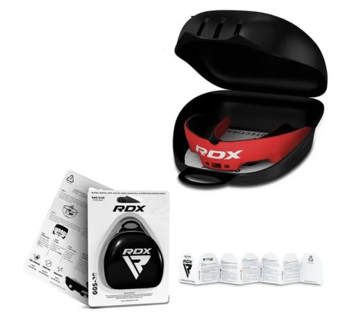 Капа боксерська доросла RDX 3w від 12 років чорно-червона